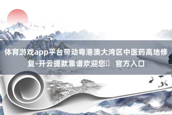 体育游戏app平台带动粤港澳大湾区中医药高地修复-开云提款靠谱欢迎您✅ 官方入口