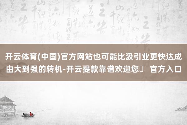 开云体育(中国)官方网站也可能比汲引业更快达成由大到强的转机-开云提款靠谱欢迎您✅ 官方入口