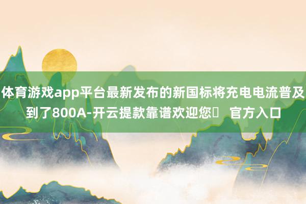 体育游戏app平台最新发布的新国标将充电电流普及到了800A-开云提款靠谱欢迎您✅ 官方入口