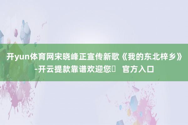 开yun体育网宋晓峰正宣传新歌《我的东北梓乡》-开云提款靠谱欢迎您✅ 官方入口