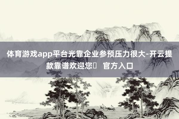 体育游戏app平台光靠企业参预压力很大-开云提款靠谱欢迎您✅ 官方入口