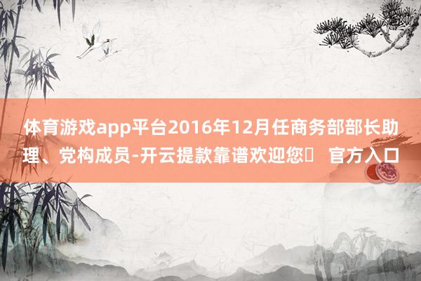 体育游戏app平台2016年12月任商务部部长助理、党构成员-开云提款靠谱欢迎您✅ 官方入口