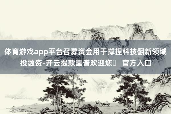 体育游戏app平台召募资金用于撑捏科技翻新领域投融资-开云提款靠谱欢迎您✅ 官方入口