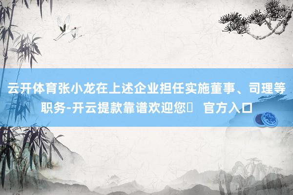 云开体育张小龙在上述企业担任实施董事、司理等职务-开云提款靠谱欢迎您✅ 官方入口