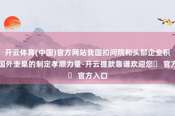 开云体育(中国)官方网站我国扣问院和头部企业积极为国外圭臬的制定孝顺力量-开云提款靠谱欢迎您✅ 官方入口